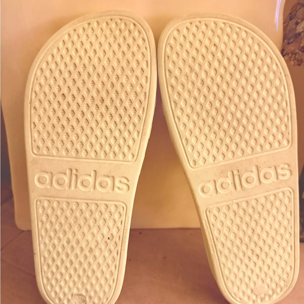 Adidas Women's Light Yellow Slides - Picture 5 of 9
